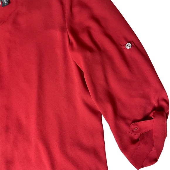 Karen Kane Womens Dress Small S Tomato Red Lined 3/4 Sleeve V-Neck - Picture 7 of 13